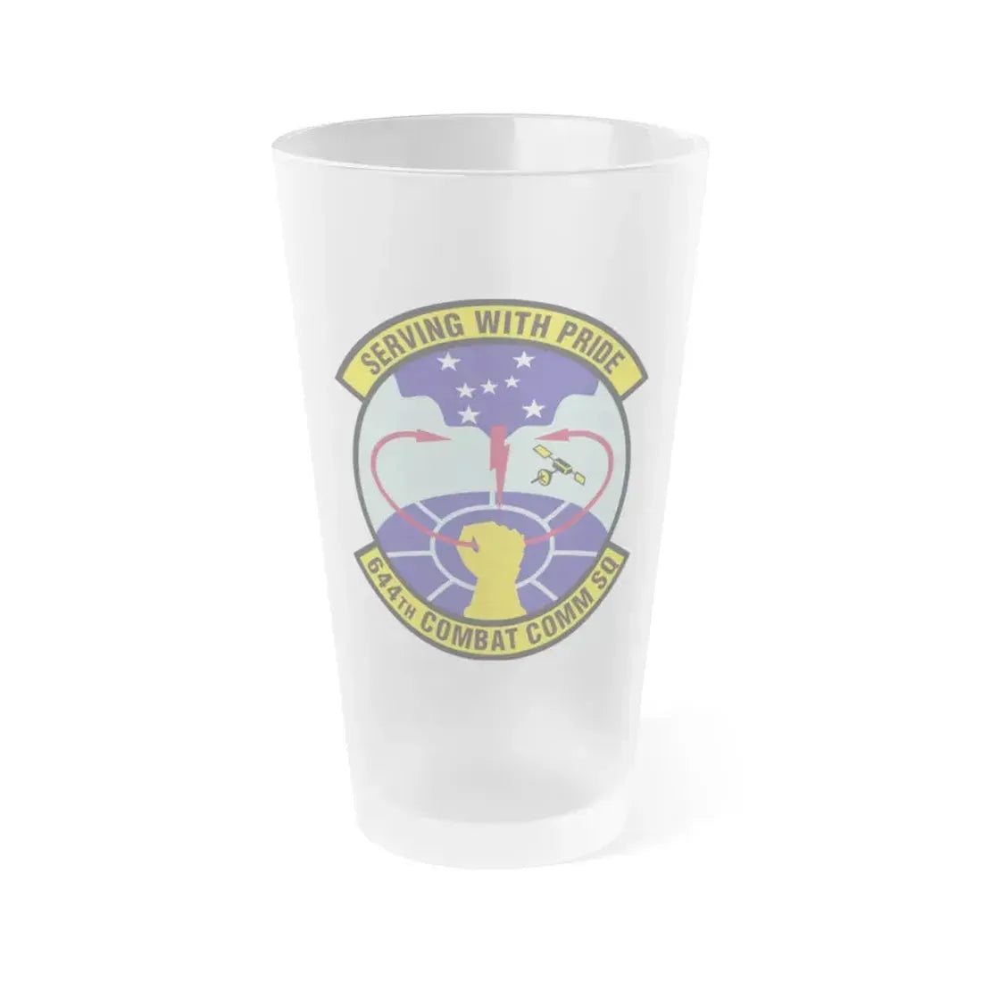 644th Combat Communications Squadron (U.S. Air Force) Frosted Pint Glass 16oz 16oz Frosted - Go Mug Yourself
