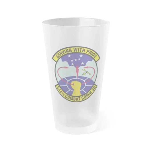 644th Combat Communications Squadron (U.S. Air Force) Frosted Pint Glass 16oz 16oz Frosted - Go Mug Yourself