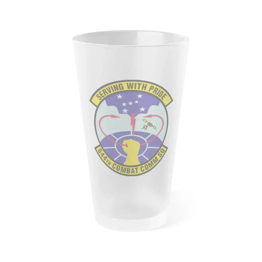 644th Combat Communications Squadron (U.S. Air Force) Frosted Pint Glass 16oz 16oz Frosted - Go Mug Yourself