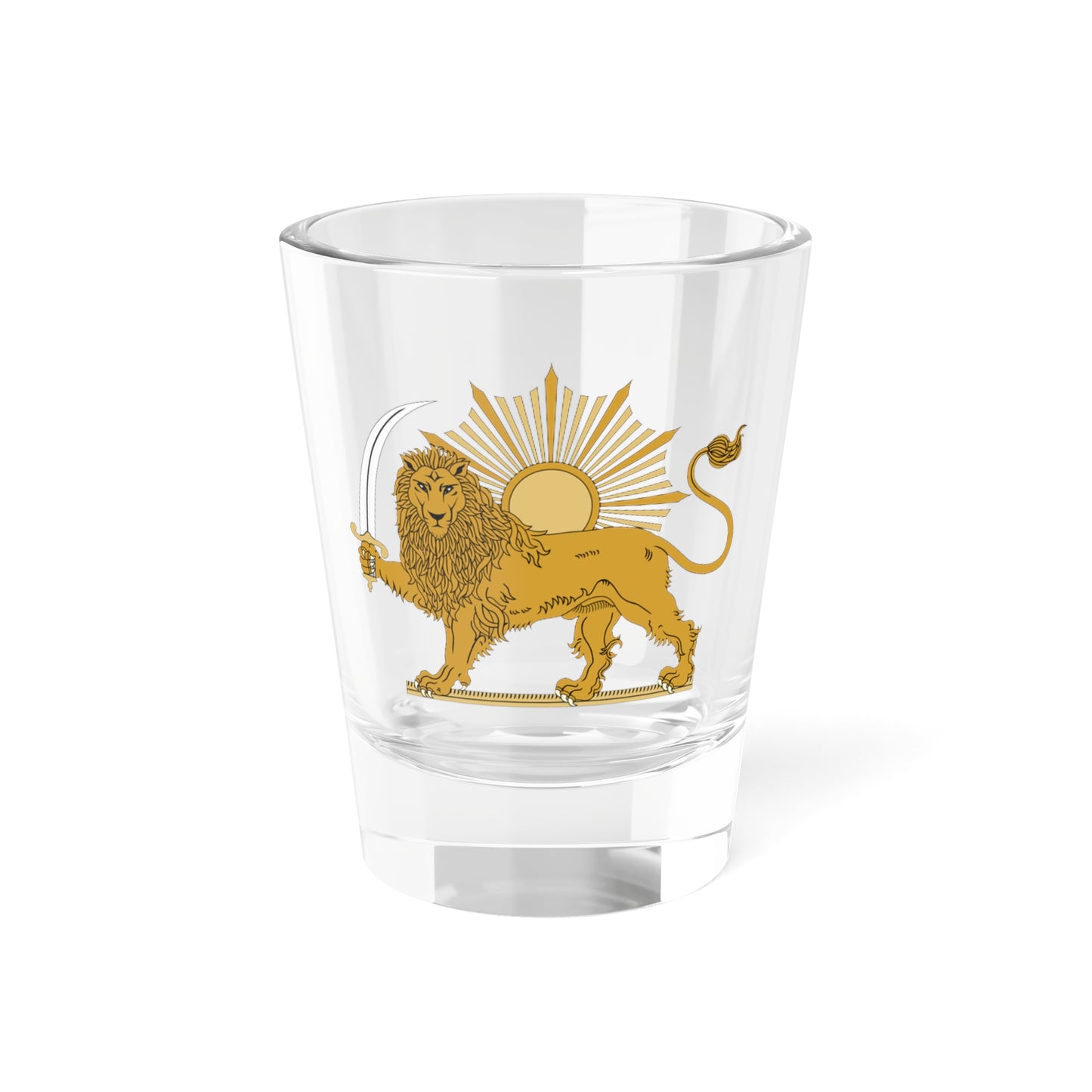 Lion and Sun The Emblem of Persia Latest simple (Iran) (Coat of Arms) Shot Glass 1.5oz