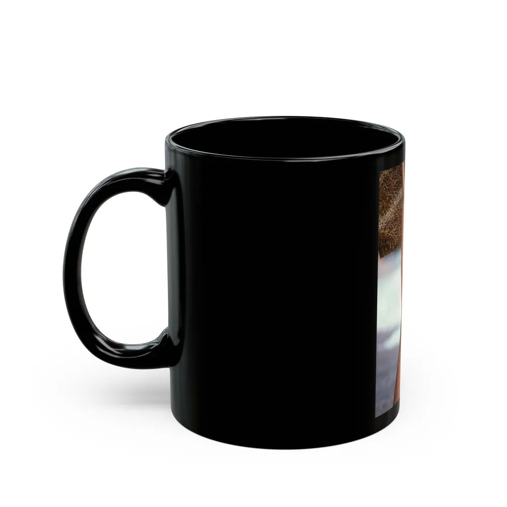 Barbara Carrera #98 - Topless (Vintage Female Icon) Black Coffee Mug-Go Mug Yourself