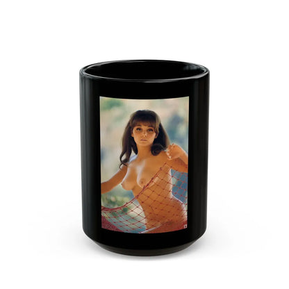 Victoria Vetri #83 - Topless (Vintage Female Icon) Black Coffee Mug-15oz-Go Mug Yourself