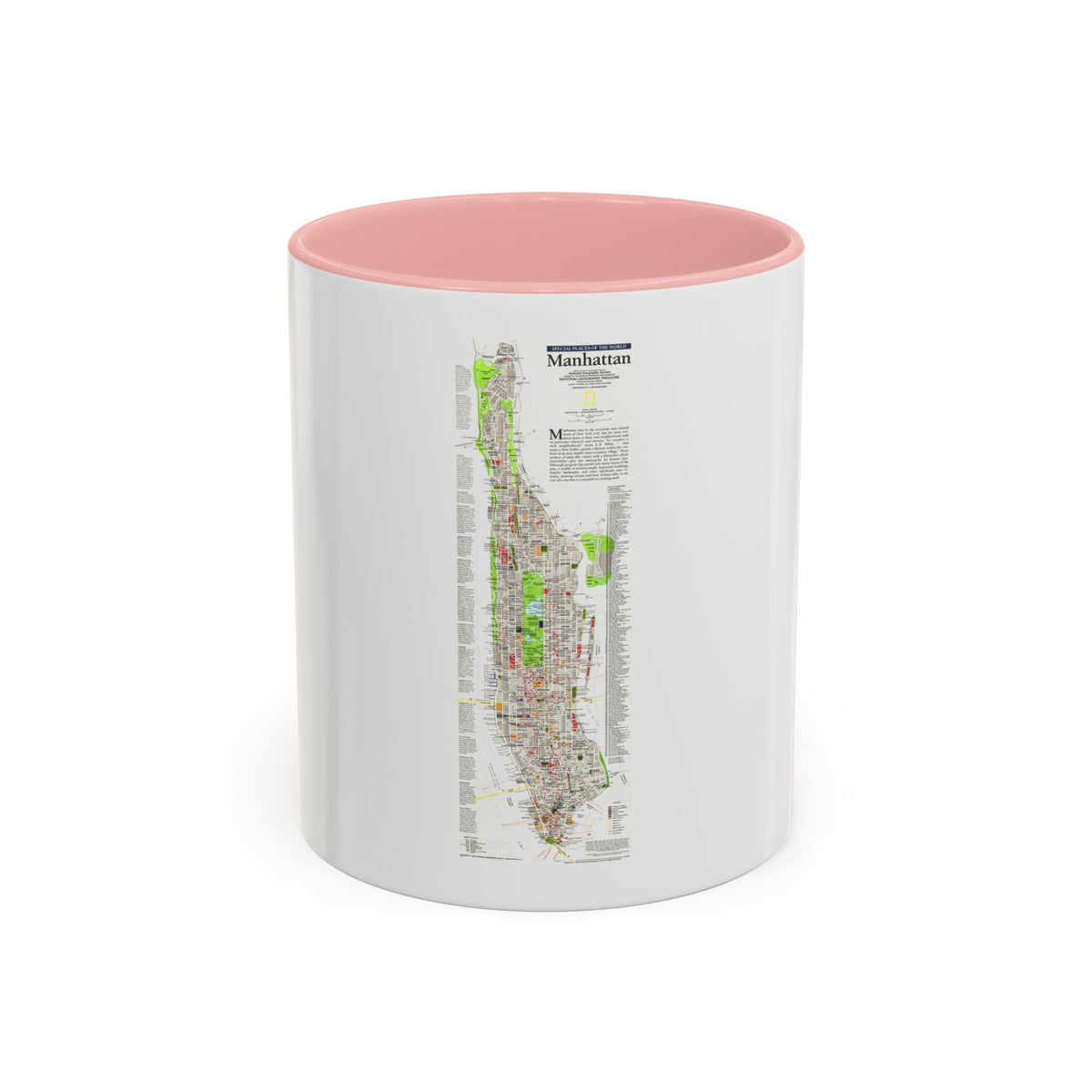 USA - Manhattan (1990) (Map) Accent Coffee Mug