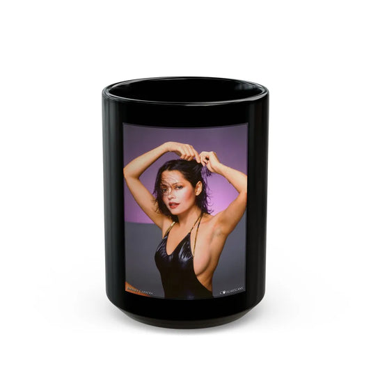 Barbara Carrera #15 (Vintage Female Icon) Black Coffee Mug-15oz-Go Mug Yourself