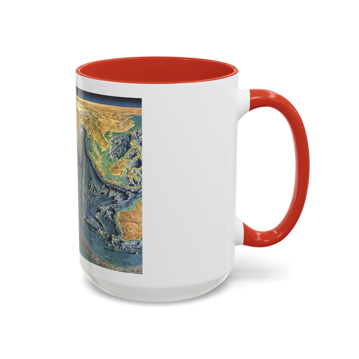 Indian Ocean Floor (1967) (Map) Accent Coffee Mug