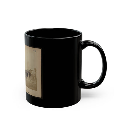 Military Construction In Northern Virginia  Men Standing On Potomac River Bank With Blanket Boat Frames Not Yet Assembled (U.S. Civil War) Black Coffee Mug