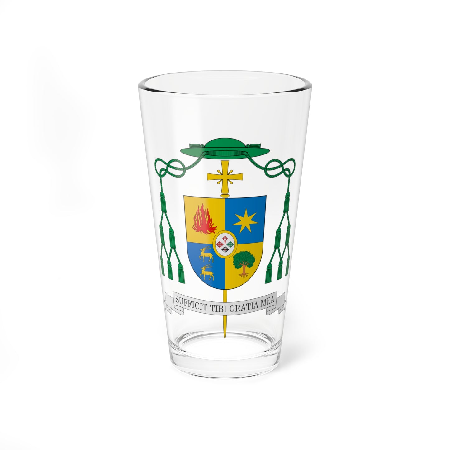 Escudo de Gerardo Melgar Viciosa.obispo de Ciudad Real (Spain) (Coat of Arms) Pint Glass 16oz
