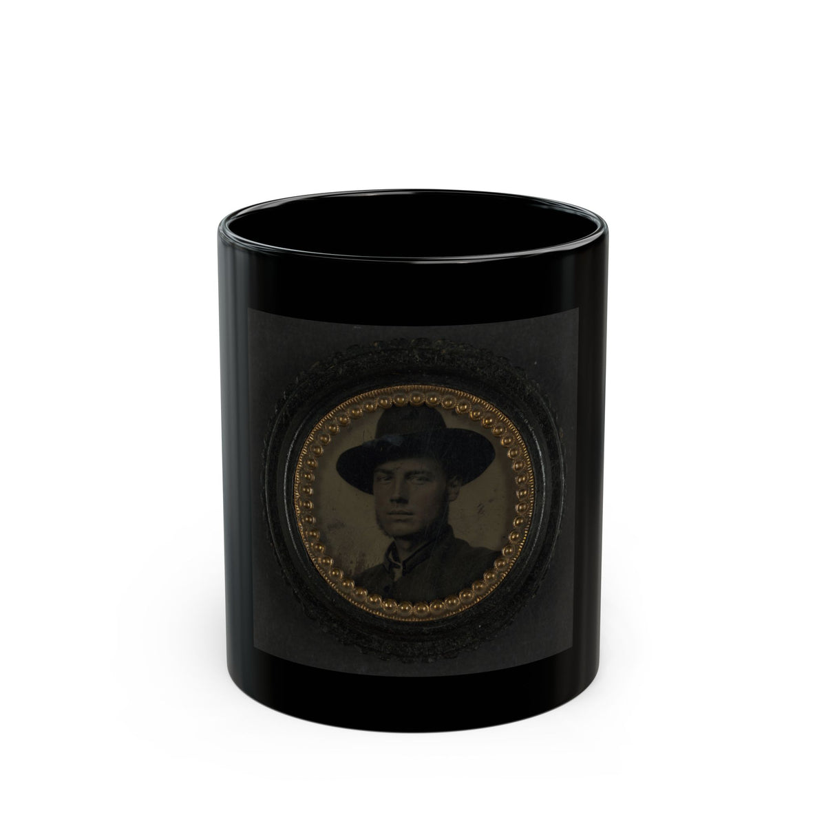 Unidentified Soldier In Union Uniform And Slouch Hat 003 (U.S. Civil War) Black Coffee Mug