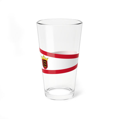 Jersey storm flag (United Kingdom) Pint Glass 16oz