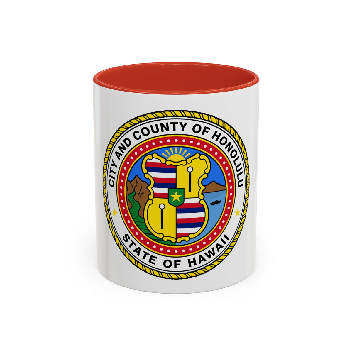 Seal of Honolulu Hawaii - Accent Coffee Mug