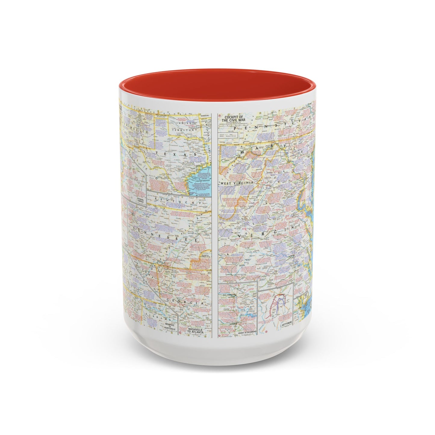 USA - Battlefields of the Civil War 2 (1961) (Map) Accent Coffee Mug