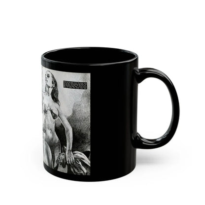 Cabin Nymph, Bluebook for Men, March 1972 - Black Coffee Mug-Go Mug Yourself