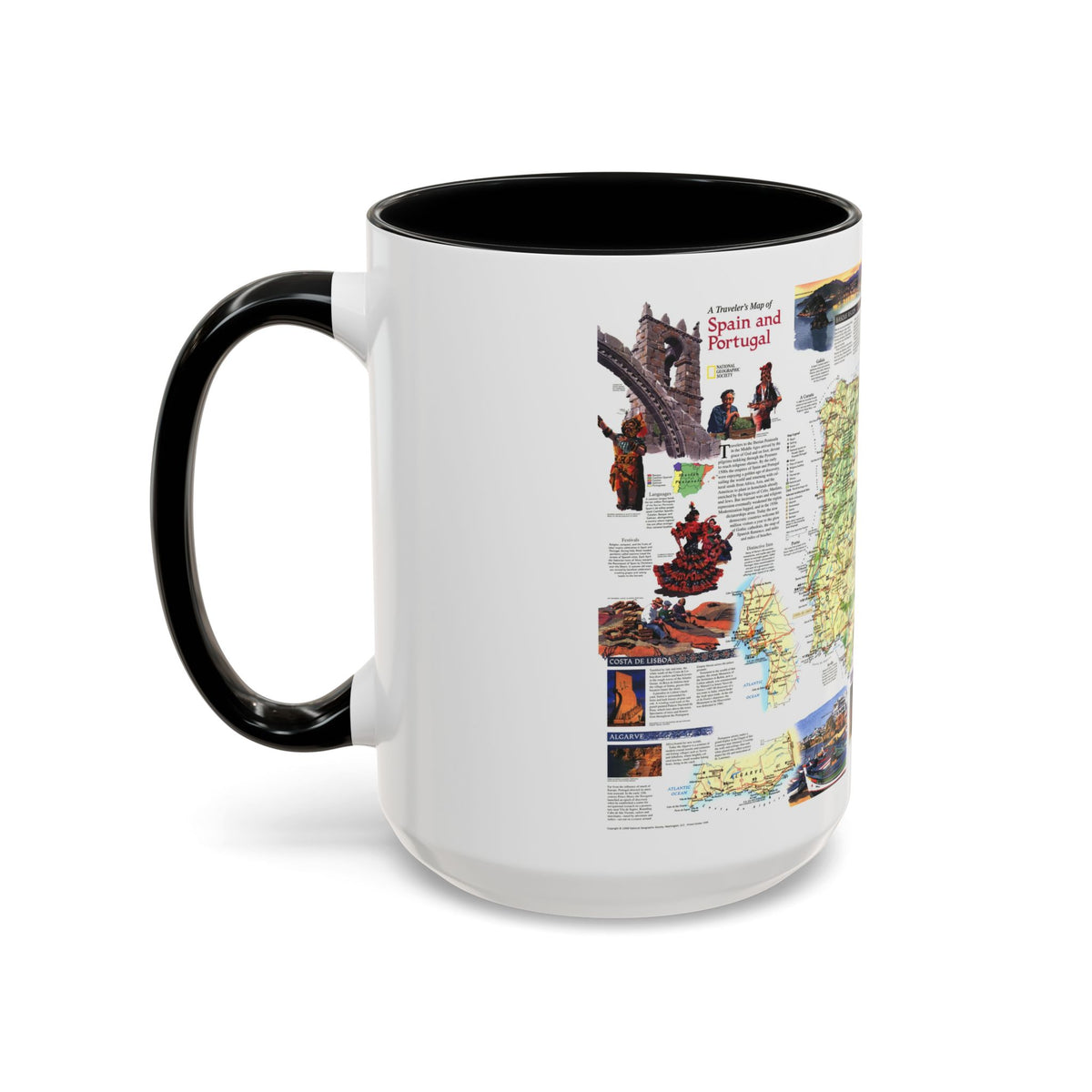 Spain and Portugal - A Traveller's Map (1998) (Map) Accent Coffee Mug