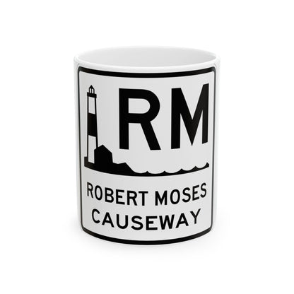 Robert Moses Cswy Shield (New York) (Road Sign) White Coffee Mug