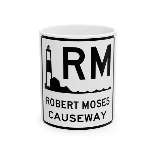Robert Moses Cswy Shield (New York) (Road Sign) White Coffee Mug