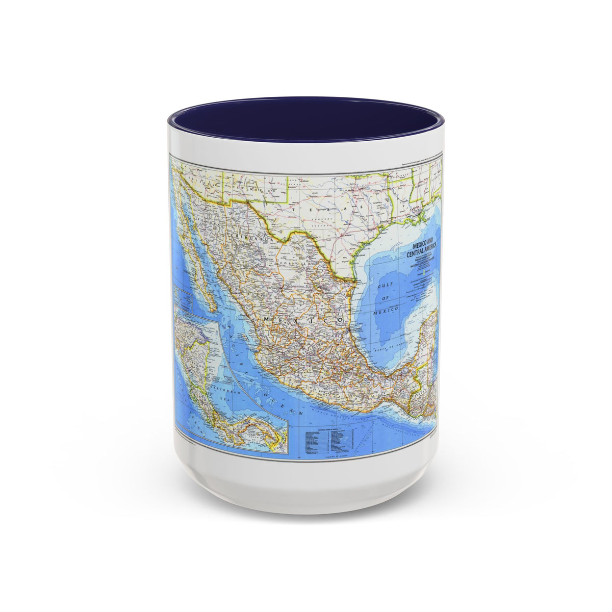 Central America & Mexico (1980) (Map) Accent Coffee Mug