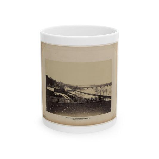 Aqueduct Bridge, Georgetown, D.C., Looking Toward Washington (U.S. Civil War) White Coffee Mug