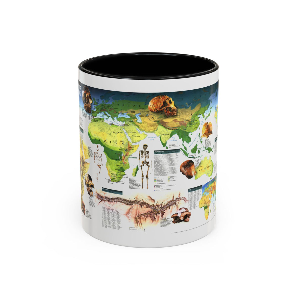 World Map - Dawn of Humans (1997) (Map) Accent Coffee Mug