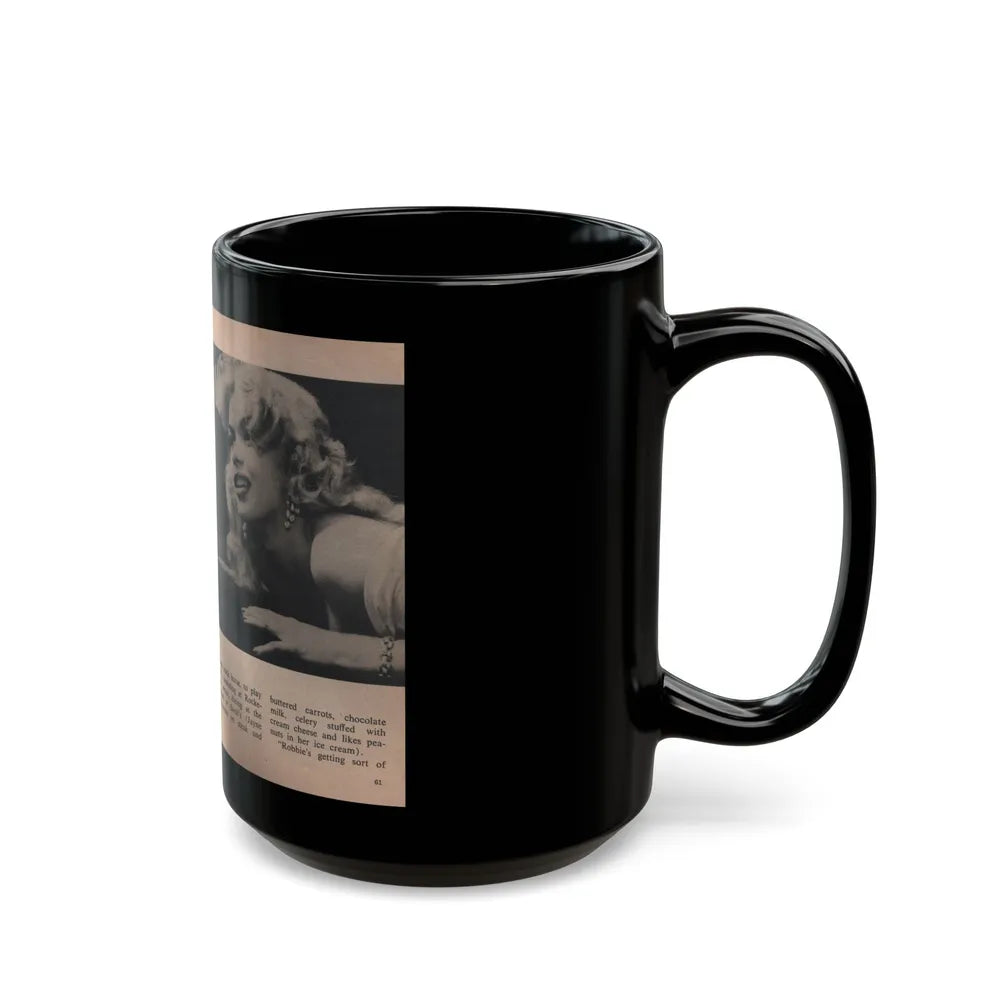 Jayne Mansfield #310 - JAYNE Pocket Magazine Pages 64 & 65 (Vintage Female Icon) Black Coffee Mug-Go Mug Yourself