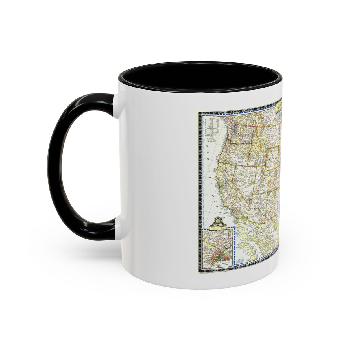 USA - The United States (1951) (Map) Accent Coffee Mug