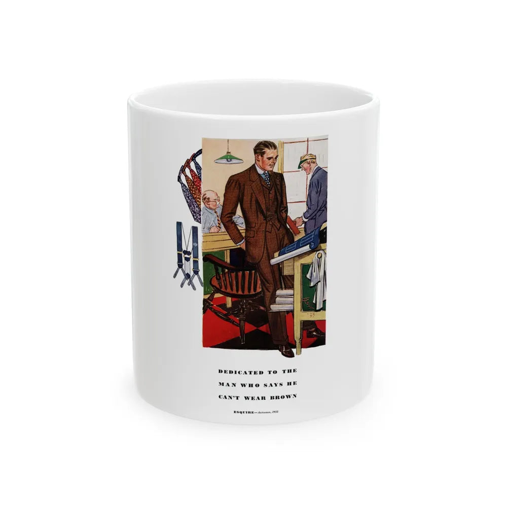 Esquire Fashion Illustration, Autumn 1933 (6) - White Coffee Mug-11oz-Go Mug Yourself