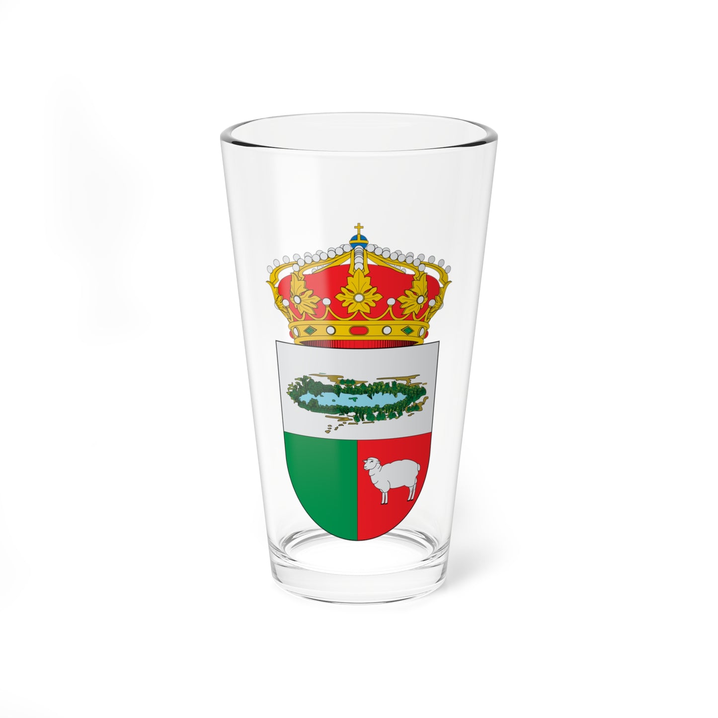 Escudo de La Almarcha2 (Spain) (Coat of Arms) Pint Glass 16oz