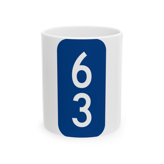 Warren County 63 NY tab (New York) (Road Sign) White Coffee Mug