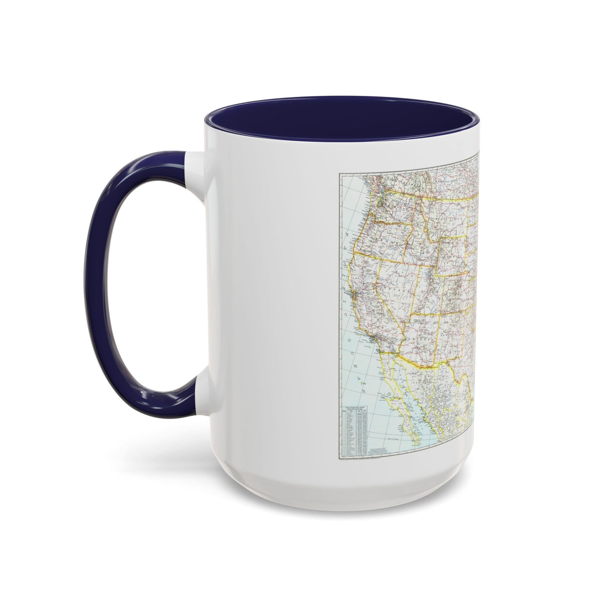 USA - The United States (1940) (Map) Accent Coffee Mug