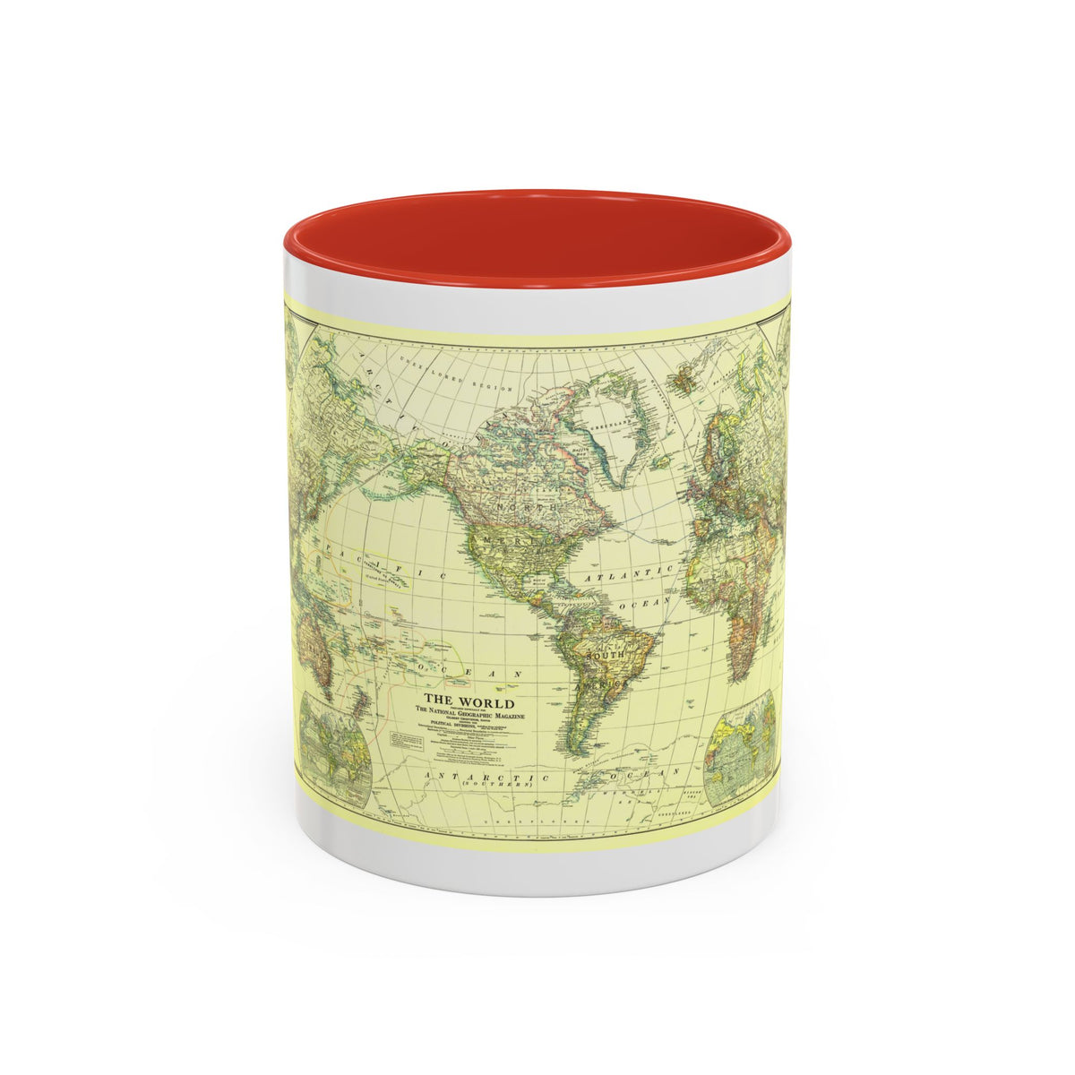 World Map - Political Divisions (1922) (Map) Accent Coffee Mug