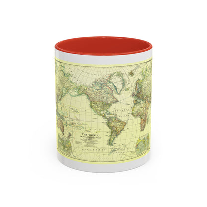 World Map - Political Divisions (1922) (Map) Accent Coffee Mug