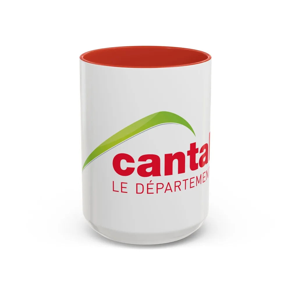 Flag of Cantal France - Accent Coffee Mug-15oz-Red-Go Mug Yourself