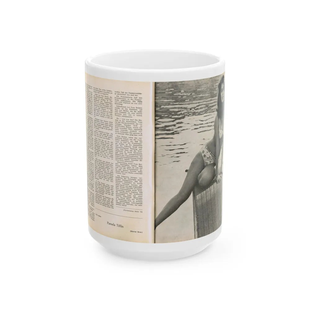 Pamela Tiffin #36 - 2 Mag. Pages (Vintage Female Icon) White Coffee Mug-15oz-Go Mug Yourself