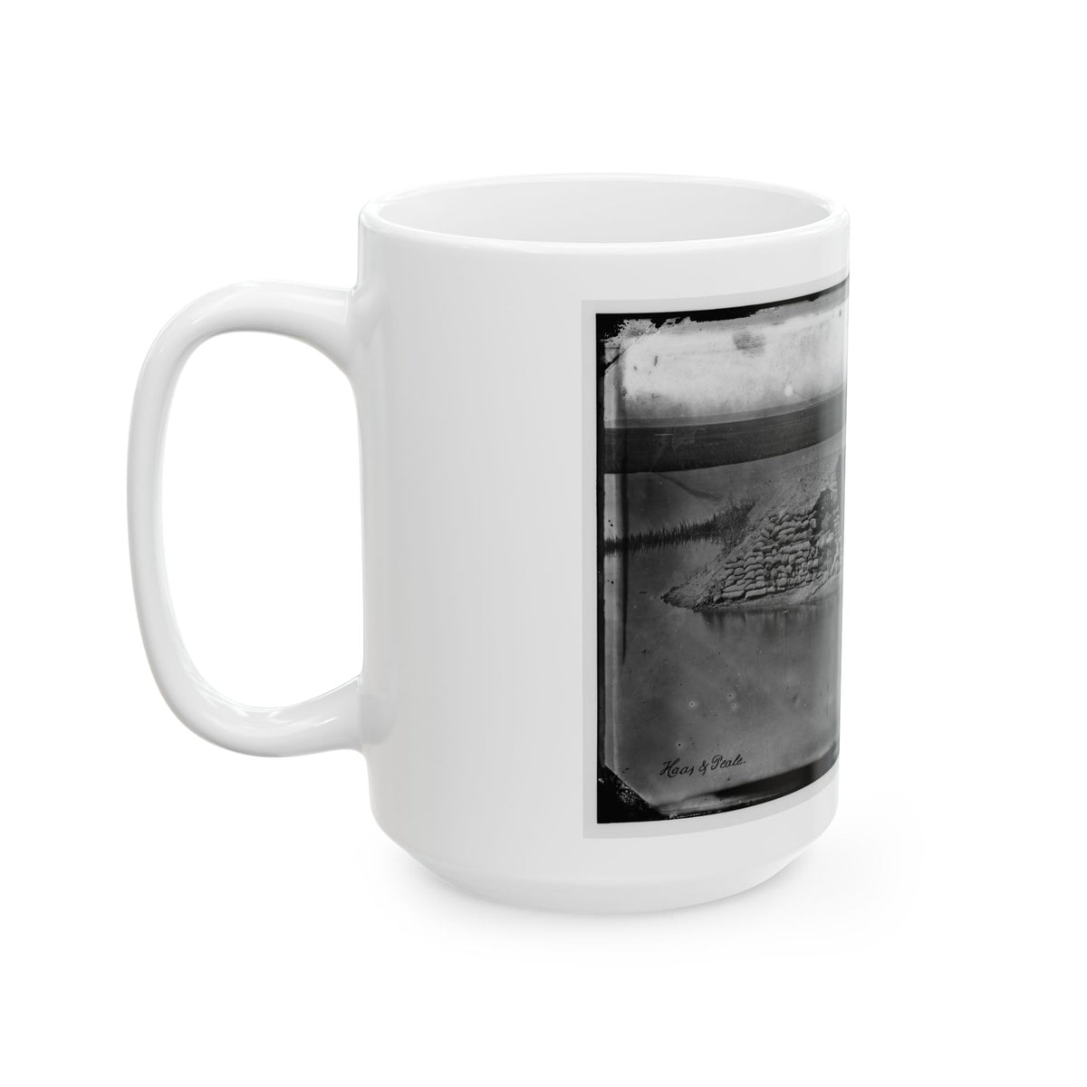 Morris Island, South Carolina. Battery Hays. One 8-Inch Parrot Rifle Dismounted. Breaching Battery Against Fort Sumter (U.S. Civil War) White Coffee Mug