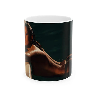 Barbara Carrera #99 (Vintage Female Icon) White Coffee Mug-11oz-Go Mug Yourself