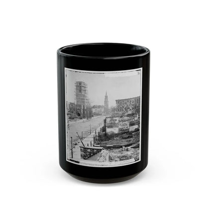 Charleston, S.C. View Of Meeting Street, Looking South Toward The Circular Church, The Mills House, And St. Michael's Church (U.S. Civil War) Black Coffee Mug-15oz-Go Mug Yourself