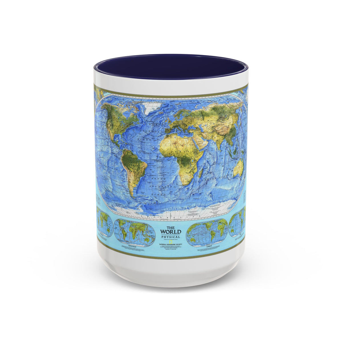 World Map - Physical (1994) (Map) Accent Coffee Mug