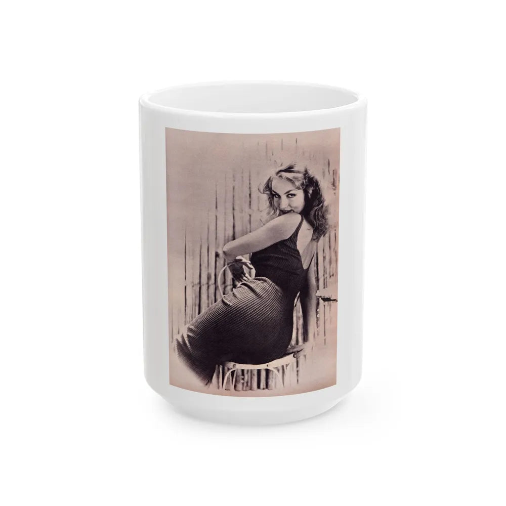 Julie Newmar #404 (Vintage Female Icon) White Coffee Mug-15oz-Go Mug Yourself