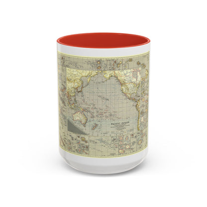 Pacific Ocean (1936) (Map) Accent Coffee Mug