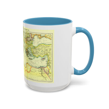 Mediterranean - Countries Bordering the (1912) (Map) Accent Coffee Mug