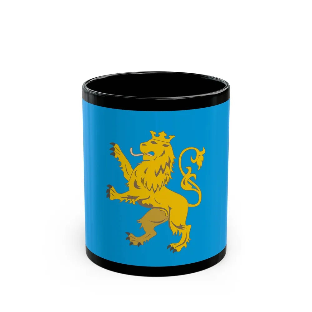 Flag of Lviv Oblast Ukraine - Black Coffee Mug-11oz-Go Mug Yourself