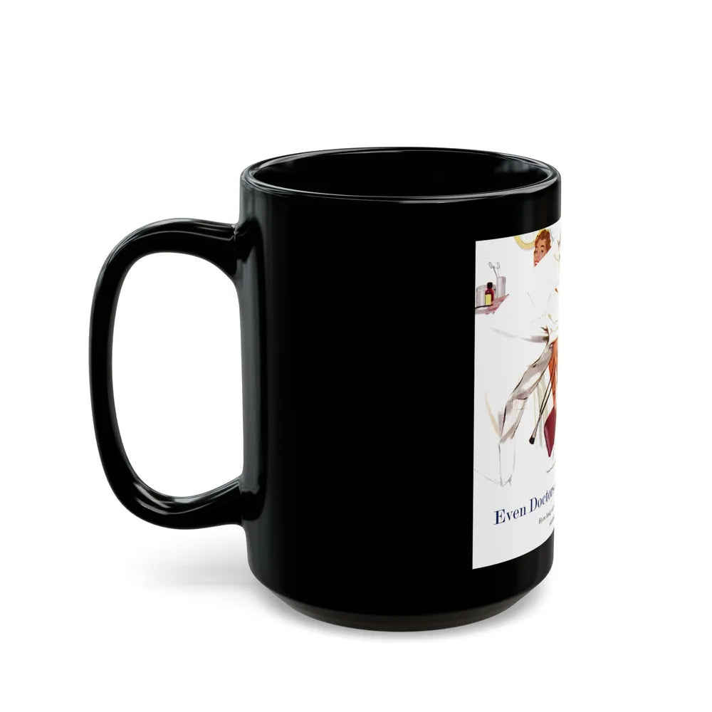 Even Doctors Are Human, Saturday Evening Post, April 3, 1954 - Black Coffee Mug-Go Mug Yourself