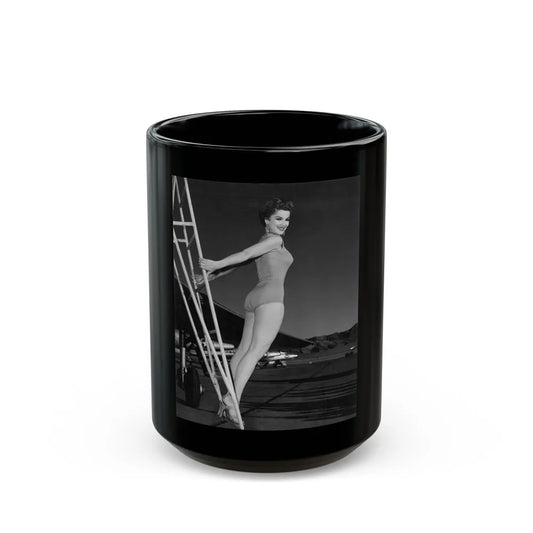 Debra Paget #699 (Vintage Female Icon) Black Coffee Mug-15oz-Go Mug Yourself