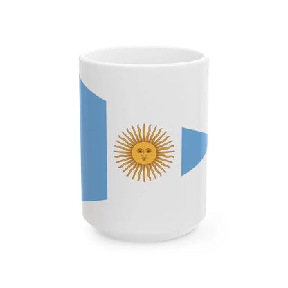 Flag of Argentine Commandante Superior 1894 to 1904 - White Coffee Mug-15oz-Go Mug Yourself