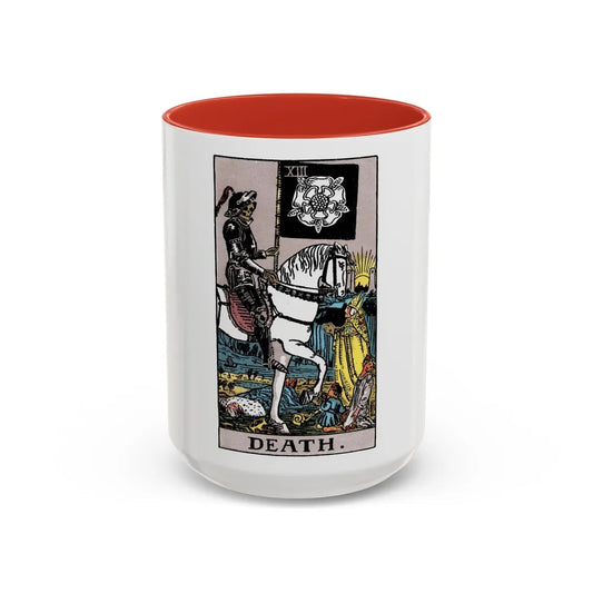 Death (Tarot Card) Accent Coffee Mug-15oz-Red-Go Mug Yourself