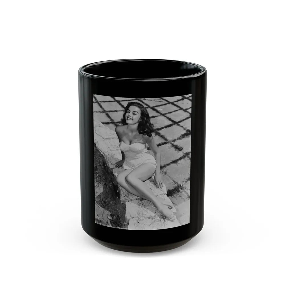 Elaine Stewart #112 (Vintage Female Icon) Black Coffee Mug-15oz-Go Mug Yourself