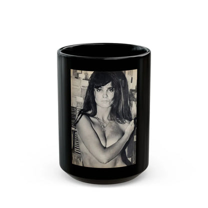 Caroline Munro #39 (Vintage Female Icon) Black Coffee Mug-15oz-Go Mug Yourself