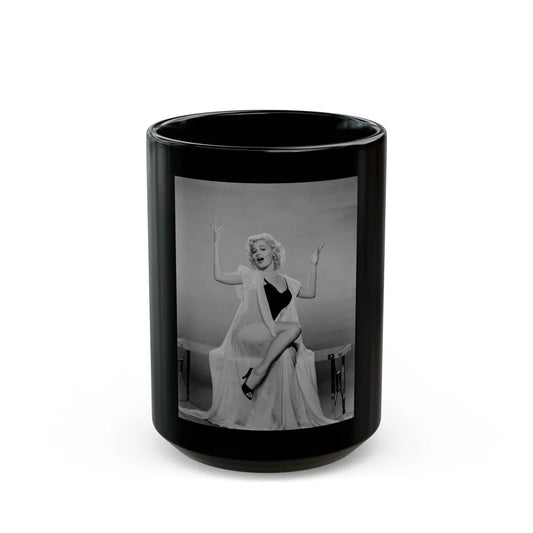 Barbara Lang #35 (Vintage Female Icon) Black Coffee Mug-15oz-Go Mug Yourself