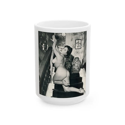 June Palmer #182 - Topless (Vintage Female Icon) White Coffee Mug-15oz-Go Mug Yourself