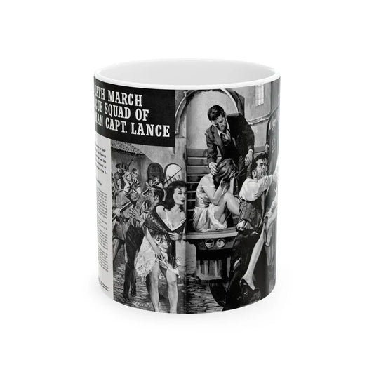 Death March Rescue Squad of Wild Man Capt. Lance, For Men Only, March 1961 - White Coffee Mug-11oz-Go Mug Yourself