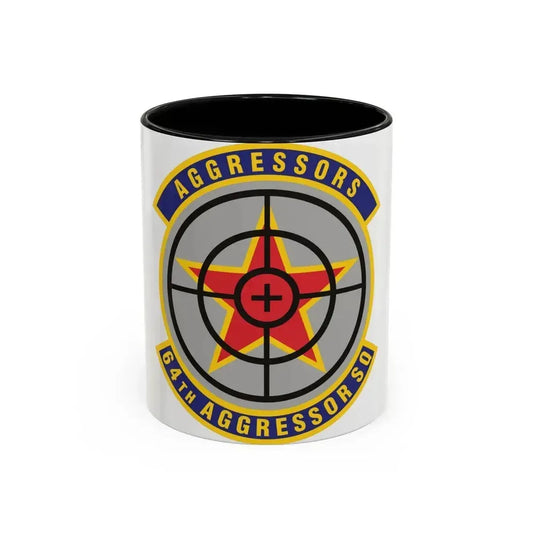 64th Aggressor Squadron (U.S. Air Force) Accent Coffee Mug 11oz Black - Go Mug Yourself
